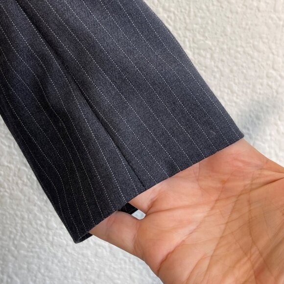 J. Crew Women Super 120  Wool Grey Pin Strip Jacket Blazer Size 6 - Picture 6 of 12